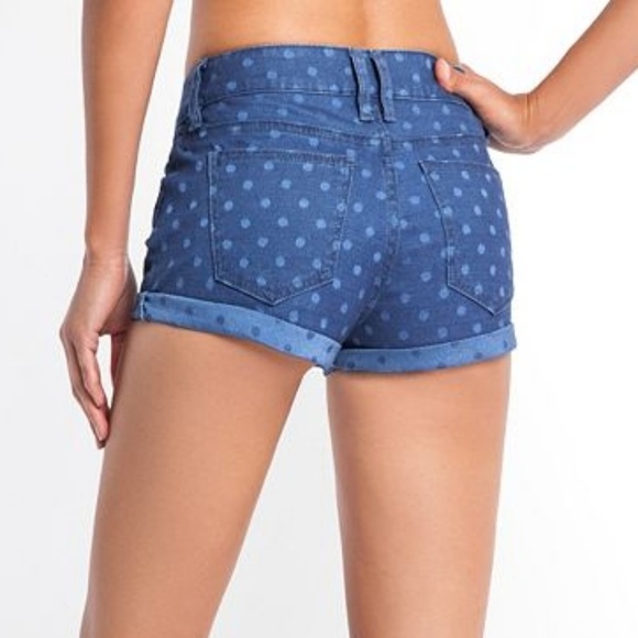 NEW GUESS Scarlet Polka Dot Denim Shorts SZ 27 - Picture 3 of 5